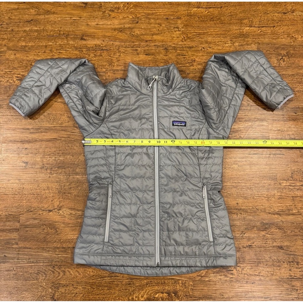 Patagonia Gray Outdoor Hiking Casual Quilted Full Zip Nano Puff Jacket Women's S - Picture 8 of 9